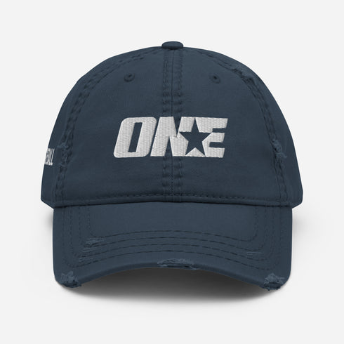 Baseball 1STAR Distressed Dad Hat